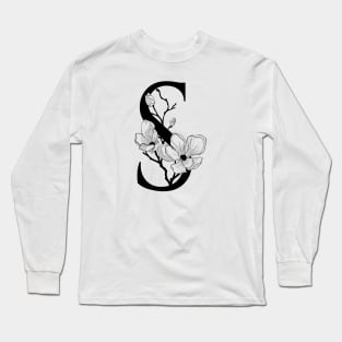 Letter S Monogram - Floral Initial Long Sleeve T-Shirt